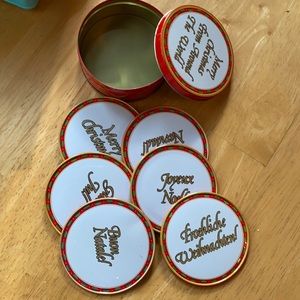 Vintage Set Of Six Alcohol Proof Drink Coasters